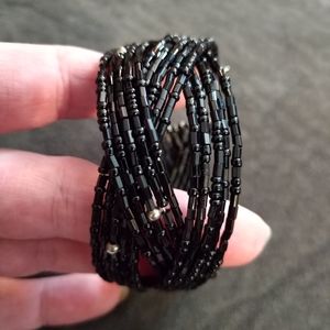 Black cocktail cuff bracelet